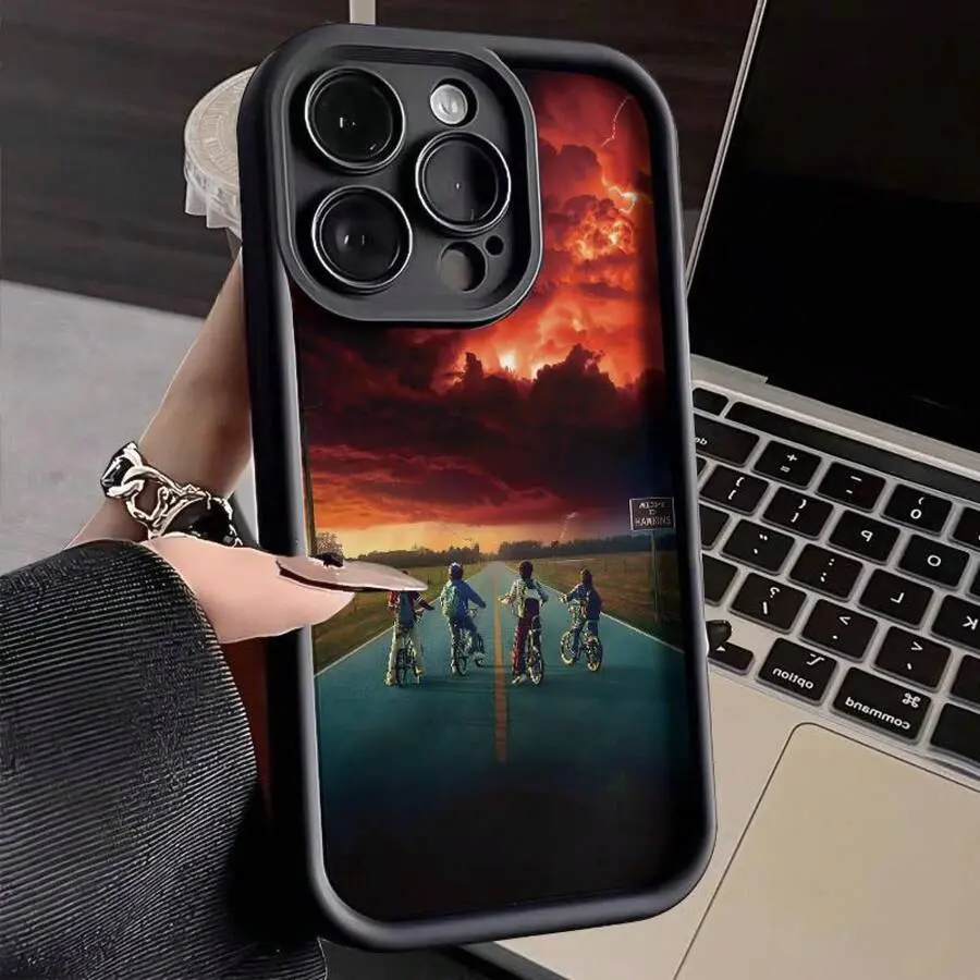 Sci-Fi Stranger-Themed Demogorgon Smartphone Case, Soft Silicone TPU Cover for iPhone 16 Pro Max,15 Plus,14,14 Plus,13,12,11,XS,XR - Shockproof, Scratch Resistant, Wireless Charging Friendly Protection, Iphone 14 Plus, Anti-Scratch