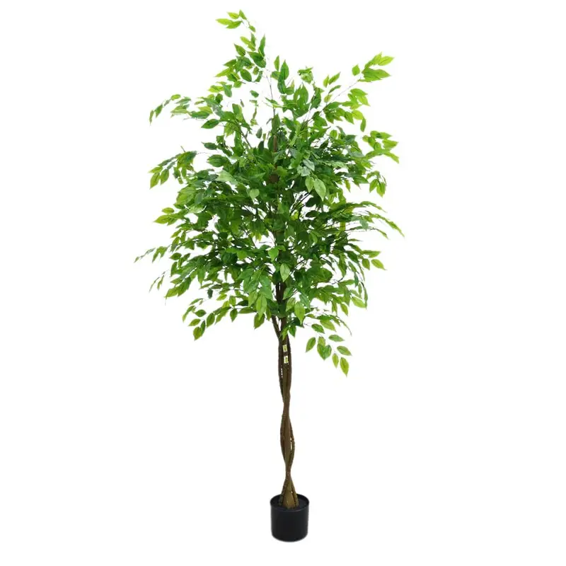 GARVEE Artificial Ficus Tree with Planter, Tall Faux Ficus Branches, 5.2' to 5.9' Height, Large Potted Tree for Home, Office, and Living Room Decoration, 180cm