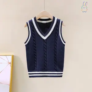 ERT-Kids' Sweater Vest 2025 Spring and Autumn Knitted Vest Kindergarten Class Uniform Primary School Uniform Sweater Coat