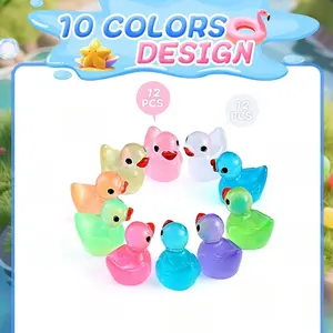120pcs Luminous Mini Ducks,  Tiny Ducks to Hide Resin Ducks Glow in The Dark for Miniature Fairy Garden Accessories Micro Landscape Aquarium Ornaments Kit Dollhouse Decor Crafts