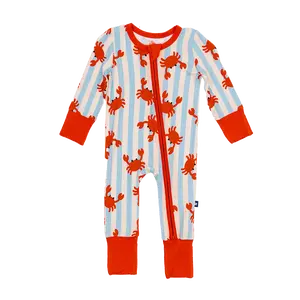Convertible Footed Romper in Beach Buddies