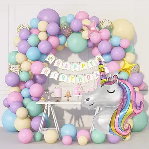 142pcs Unicorn Balloon Set for DIY Party Decoration, Birthday Celebration, Holiday Events, Wedding Decor, Fun Cartoon Balloons