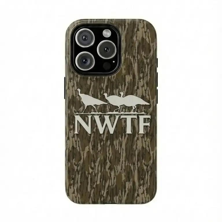 Wild Turkey NWTF Camo Phone Case, Bottomland Bark Hunter Aesthetic Cover, National Wild Turkey Federation Graphic iPhone Shell For Iphone 17 Promax 16 Pro 15 14 12 11