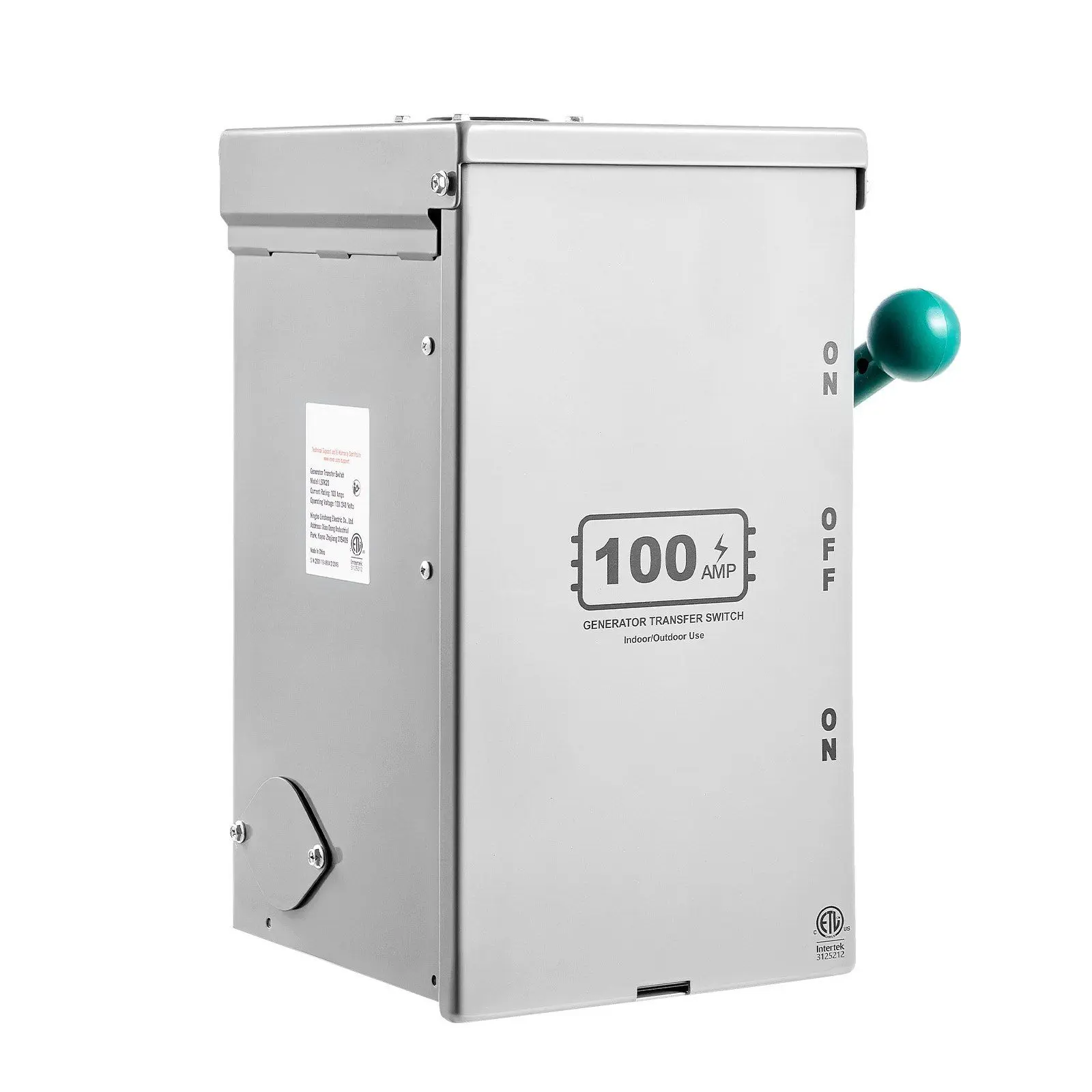 VEVOR 100A Manual Generator Transfer Switch, 24000W 120/240V, Galvanized Steel, Copper Plates, Advanced Insulation, Emergency Power & Power Outage Supplies