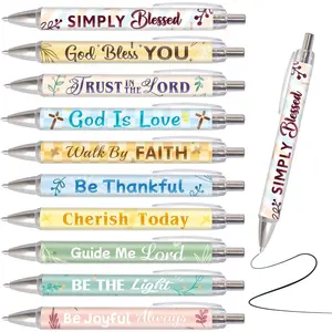 Christian Gifts for Women Bible Verse Pens Religious Ballpoint Pen with Scripture for Easter Church School Supplies Inspirational Office Coworker Colleague Exchange Favors 10Pcs