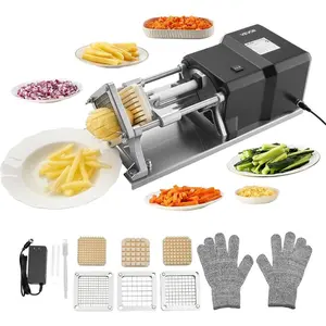 VEVOR Commercial French Fry Cutter, 1/2 - Inch 3/8 - Inch Blade Stainless Steel Vegetable Fruit Chopper with 2 Replacement Blades, Electric Potato Slicer Dicer for Restaurants Home KitchenVEVOR Super Brand Day
