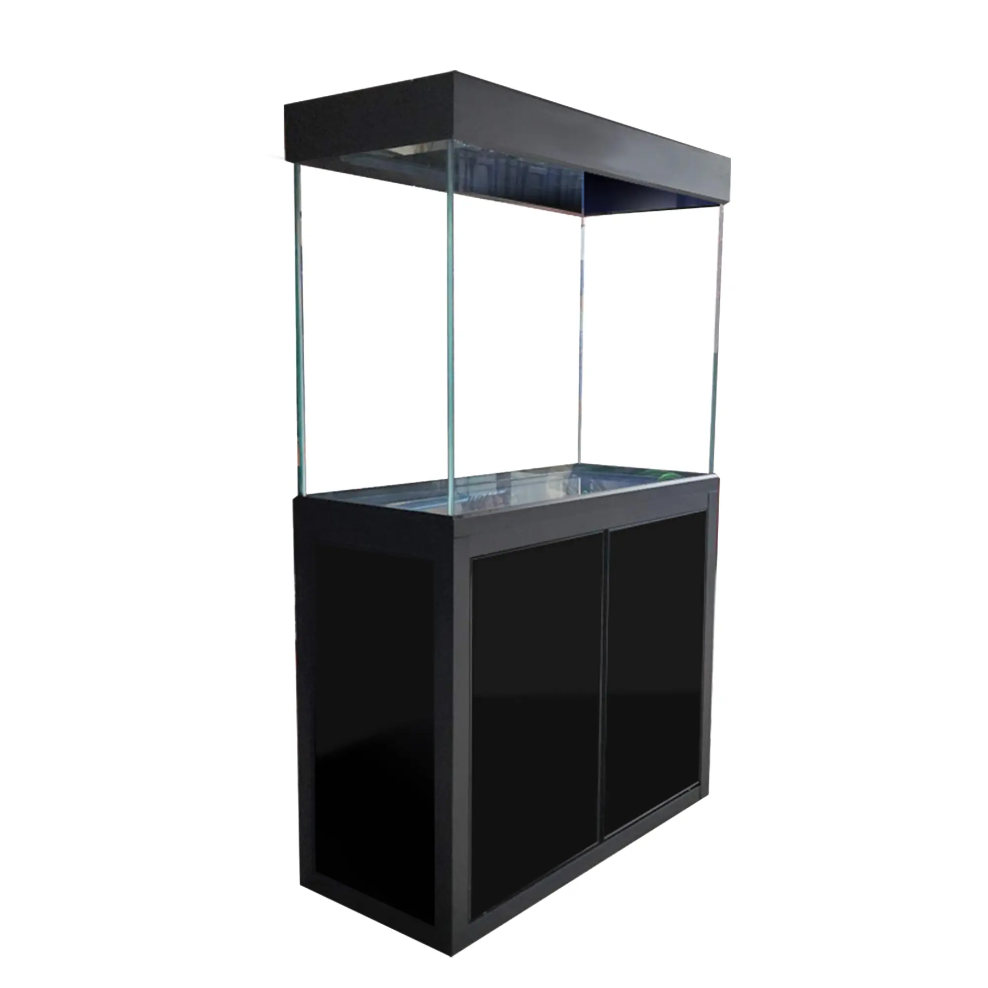 100 Gallon Freshwater Glass Aquarium with Aluminum Cabinet – All-in-One Fish Tank System with Sump Filtration, LED Lighting & Ultra Clear Low Iron Tempered Glass