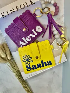 I Begin Customizable Leatherette PU Leather Card Holder Bracelet