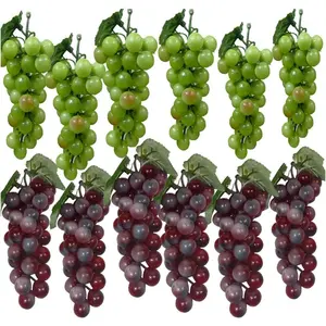 12 Bunches Artificial Fake Simulation Grapes Fruit for Home Kitchen Party Photography Prop Wedding Decoration