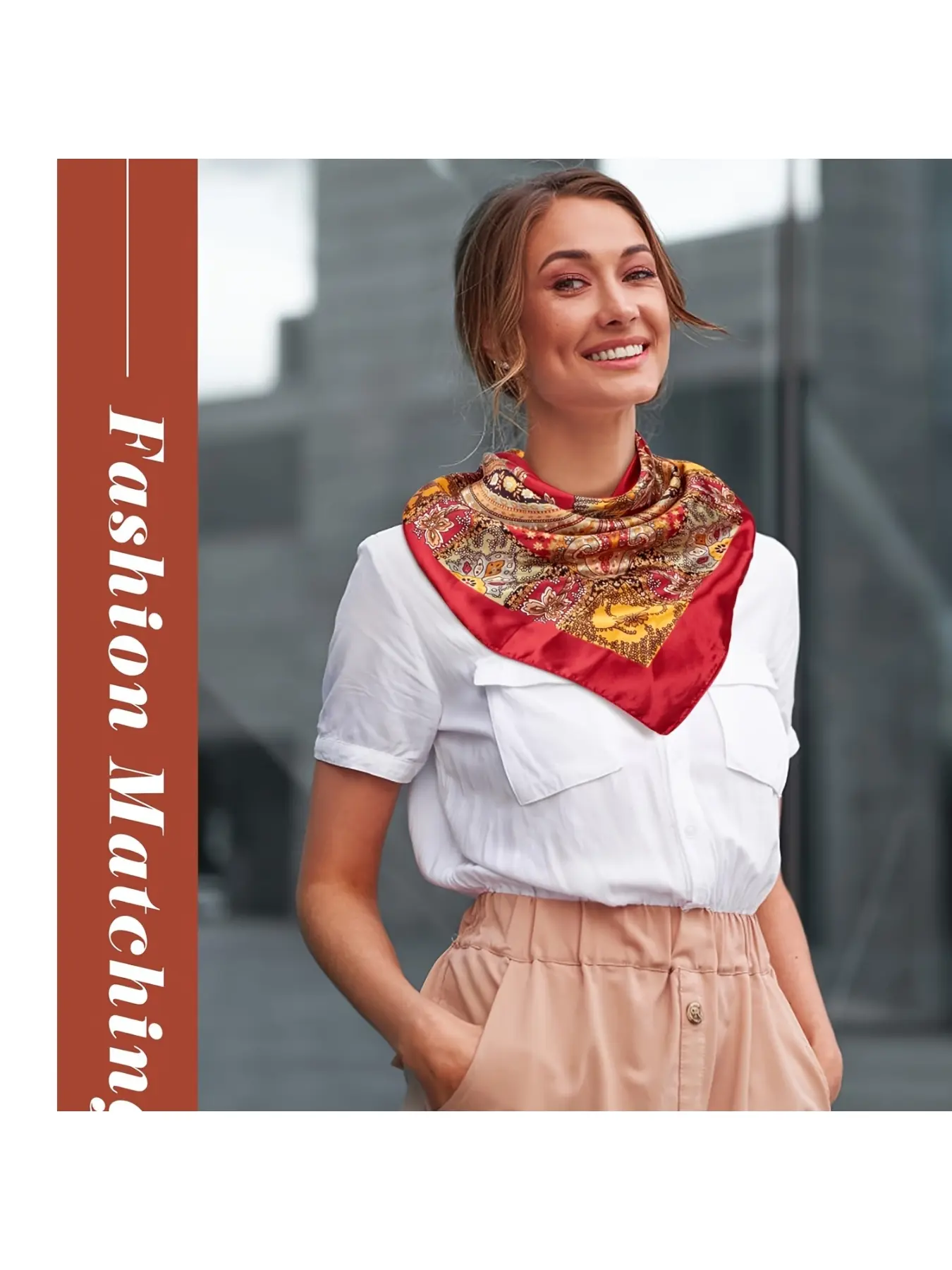 New Arrival Korean Small Square Scarf for Women - Versatile Decorative Professional Small Collar Scarf, Thin Scarf, Gauze Scarf for Spring, Autumn and Winter, Paisley Print Scarf