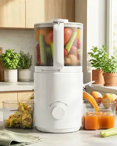 3-in-1 Masticating Juicer Machine, 7-inch Wide Feed Chute Cold Press Juicer, Whole Fruit & Vegetable Juicing, Sorbet & Nut Milk Maker, Easy to Clean, 120oz Large Capacity