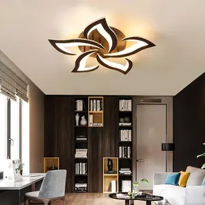 Modern LED Floral Ceiling Light , Modern Home Decor Lighting Fixture, Elegant Lighting, Electrical Wiring,Black and White Wrought Iron/Acrylic Design, For Bedroom, Living Room, Entryway, Dining Room, Home Interior Lighting Fixture