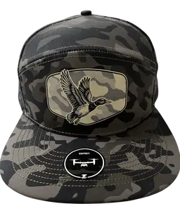 Olive Camo Zapped Headwear 7-Panel Hat - Duck Patch