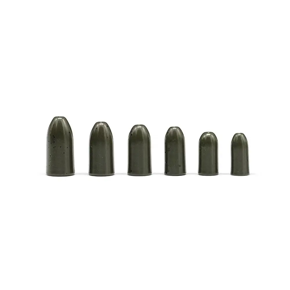 Fish-Field Tungsten round cone Shaped Fishing Weight quantity varies - Pumpkin Green color Bass Flipping Crappie Panfish trout fish