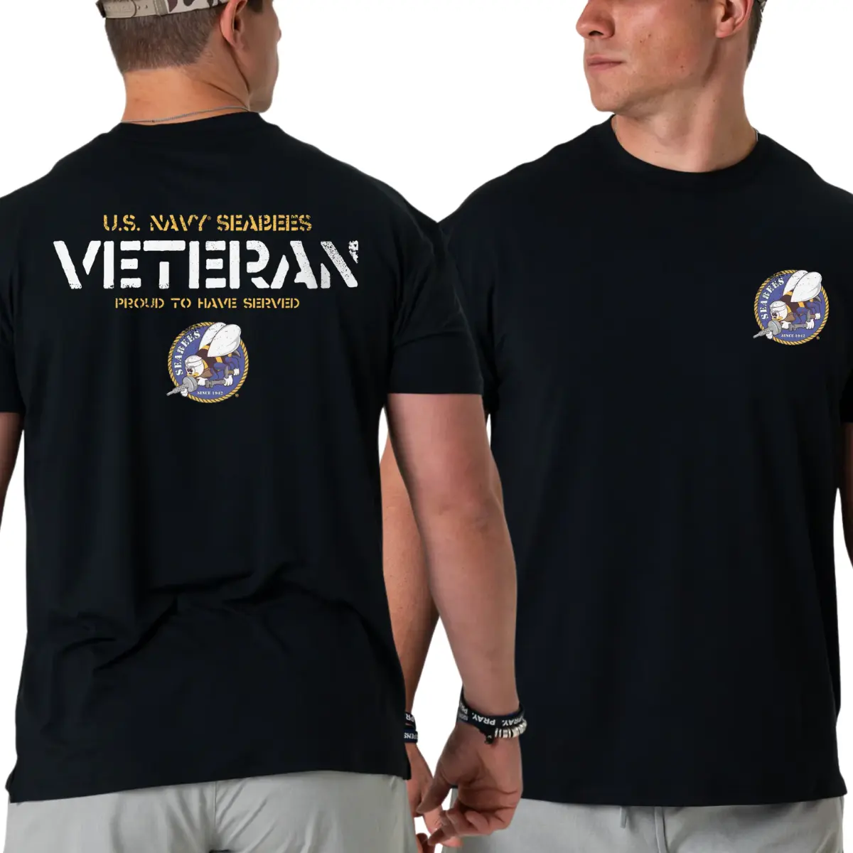 U.S. Navy Seabees Veteran T-Shirt – Military Graphic Tee, Patriotic Navy Apparel for Men & Women, US Navy Gift