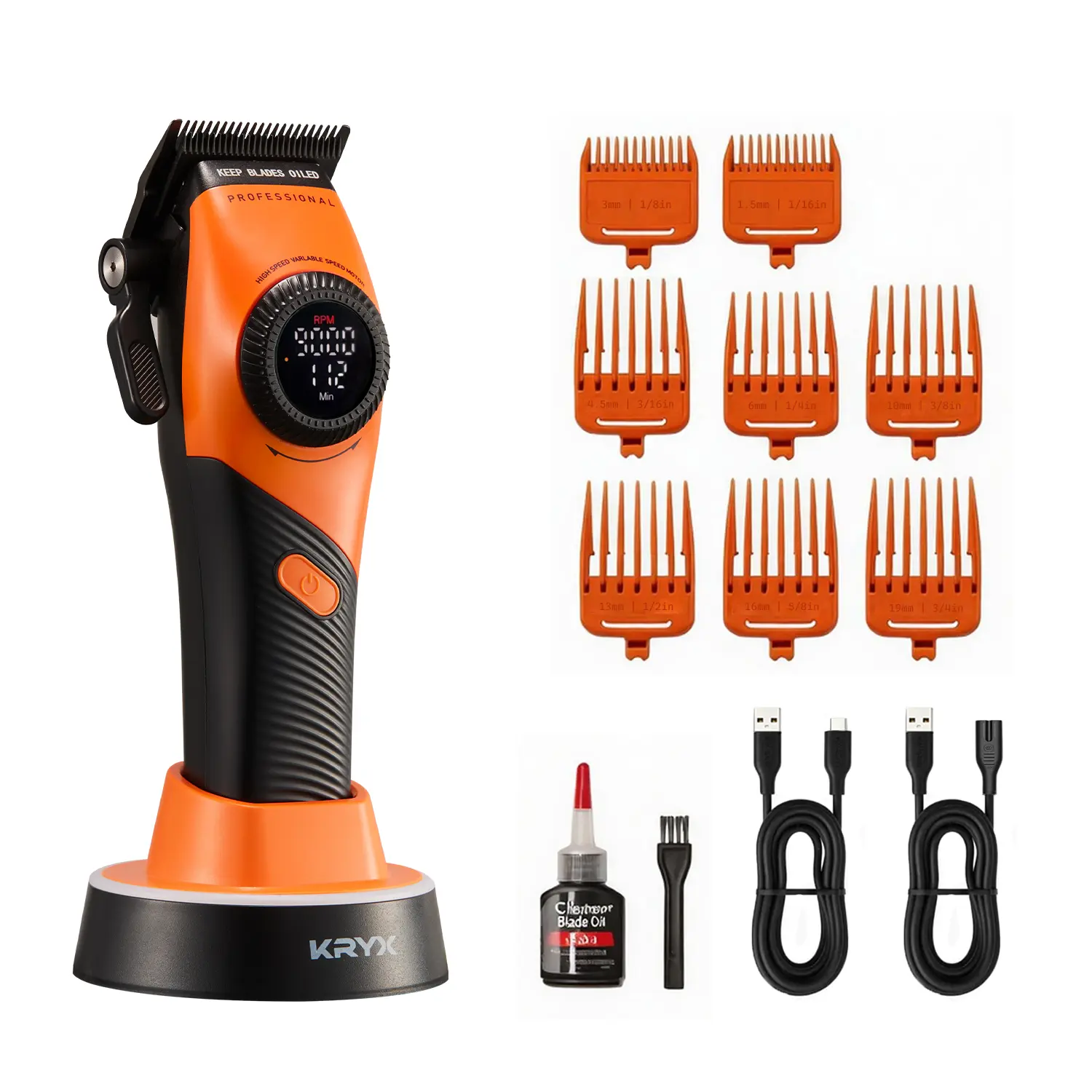 Professional Hair Clippers for Men Brushless Motor Hair Trimmer DLC-Blade Barber Clipper for Hair Cutting with Metal Body