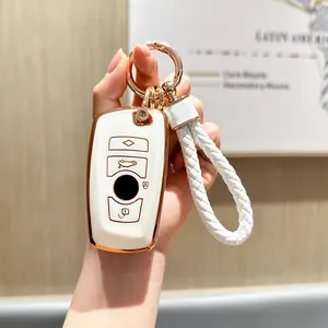 For BMW Key.Advanced soft TPU key case is compatible with 1 X1 X3 2 X4 4 X5 5 X6 M5 M6 6 7 F20 3 GT3 GT5 key 360 Degree full protection key