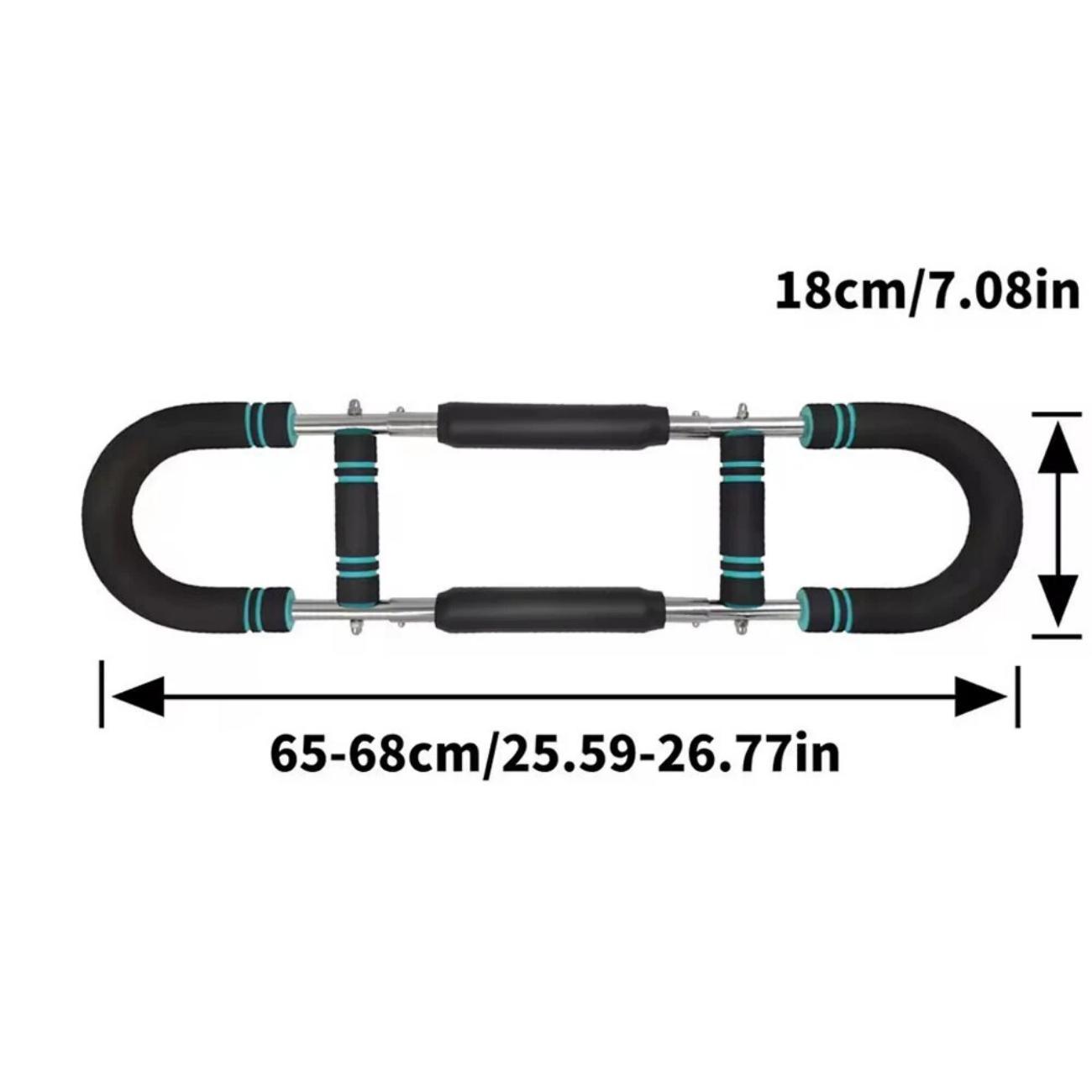 Adjustable Spring Workout Bar for Full Upper Body Fitness Portable Home Gym Equipment with Multi-Functional Strength Training Machine for Chest Arms Biceps Abs Shoulders and Back