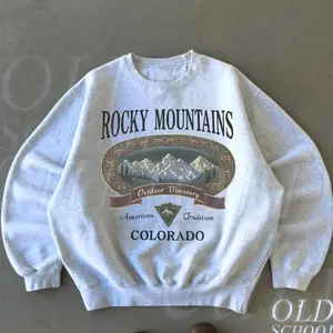 Retro Rocky Mountains Sweatshirt, Vintage 90s Colorado Graphic Crewneck, Mountain Pullover Gift, Nostalgia Hiking Old School Gift