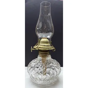 Antique EAPG Plume Atwood Triple Flower Forget Me Not Mini Oil Lamp Eagle Mfg Co