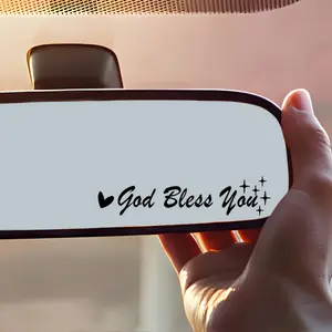 1PC God Bless You" Car Sticker, Decals Stickers for Car Rearview Mirror, Motorcycle, Notebook, Add Faith Sacred Style Logo to Your Items, A Personalized Item at the Forefront of Faith Blessing Style Decoration Fashion, Automotive Decals