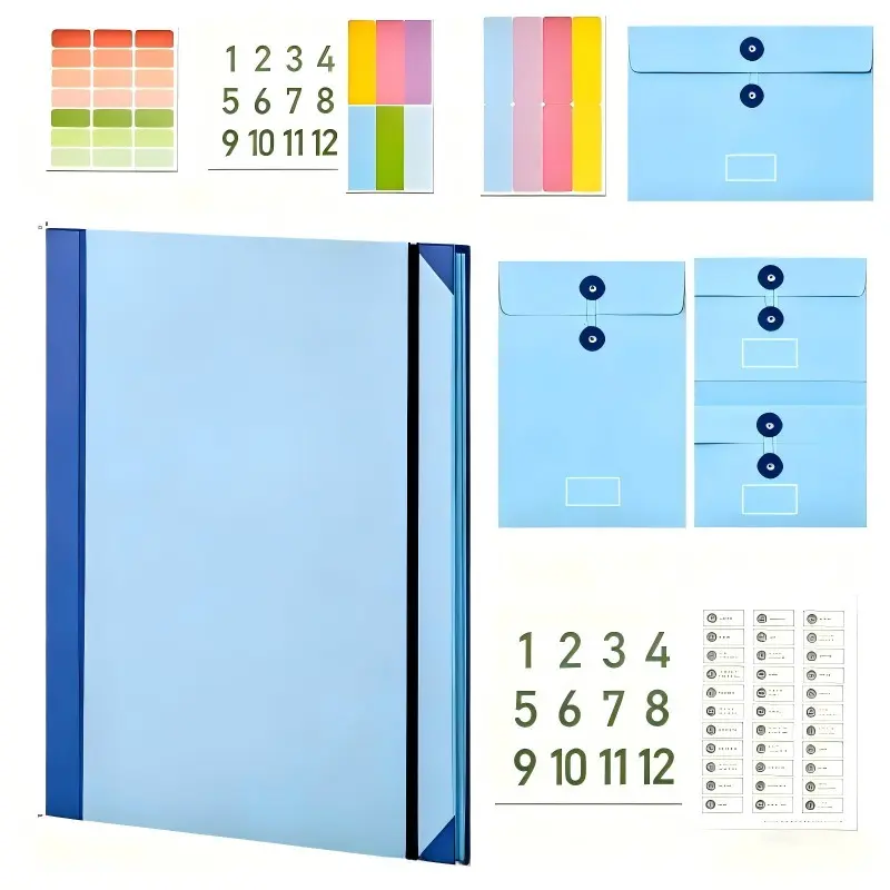 Accordion File Organizer for Passports & Birth Certificates - Durable and Practical Manila Pocket Folder, Easy to Carry and Store, Efficiently Stores Multiple Documents, Document Protection Dual-Purpose for Office and Home