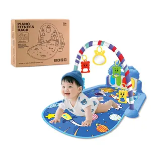 Baby Play Mat Baby Gym,Play Piano Tummy Time Baby Activity Mat, Music and Lights Boy & Girl for Newborn 0-12 Months