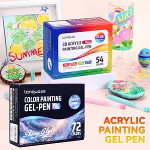 54 Color 3D Acrylic Gel Pen & 72 Glitter Effect Pens, Fast-Drying 1.0mm Paint Markers, Art Craft Supplies, Art Drawing Supplies, Ideal for Note-Taking, Coloring, Greeting Cards