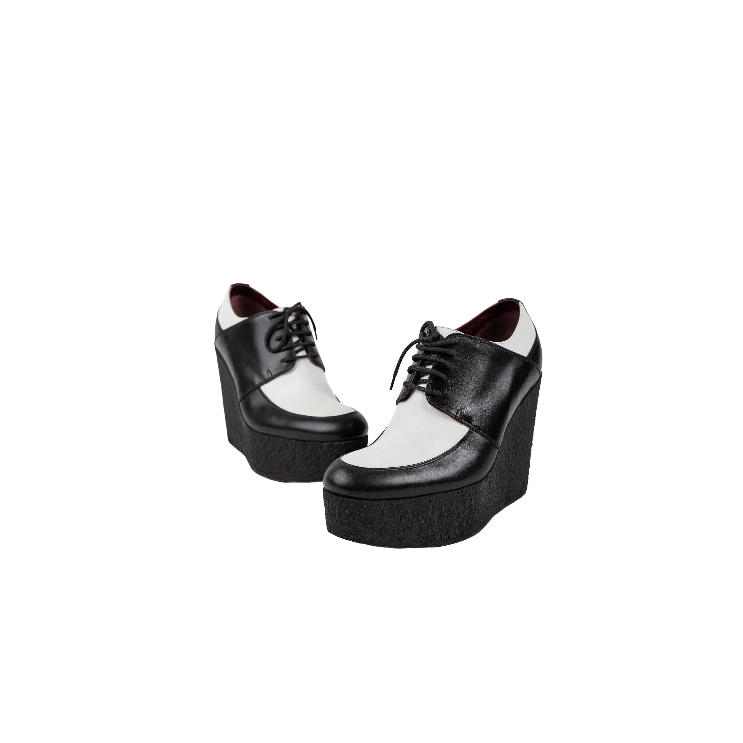 Celine Black Platform Wedge Loafers Size 37