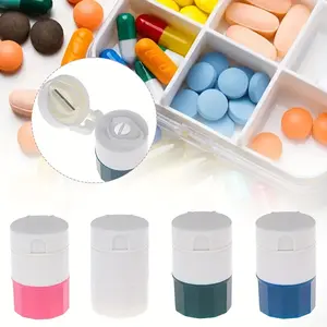 1pc 4 Layer Pill Medicine Crusher, Multifunction Portable Grinder, Splitter Tablet Divider Cutter, Storage Box, Medicine Organizer, Abs Material