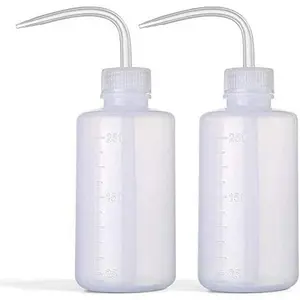Wash Bottle 2 count 250ml/8oz Safety Bottles Watering Tools, Economy Plastic Squeeze with Narrow Mouth Scale Labels for  Succulent Cleaning Washing