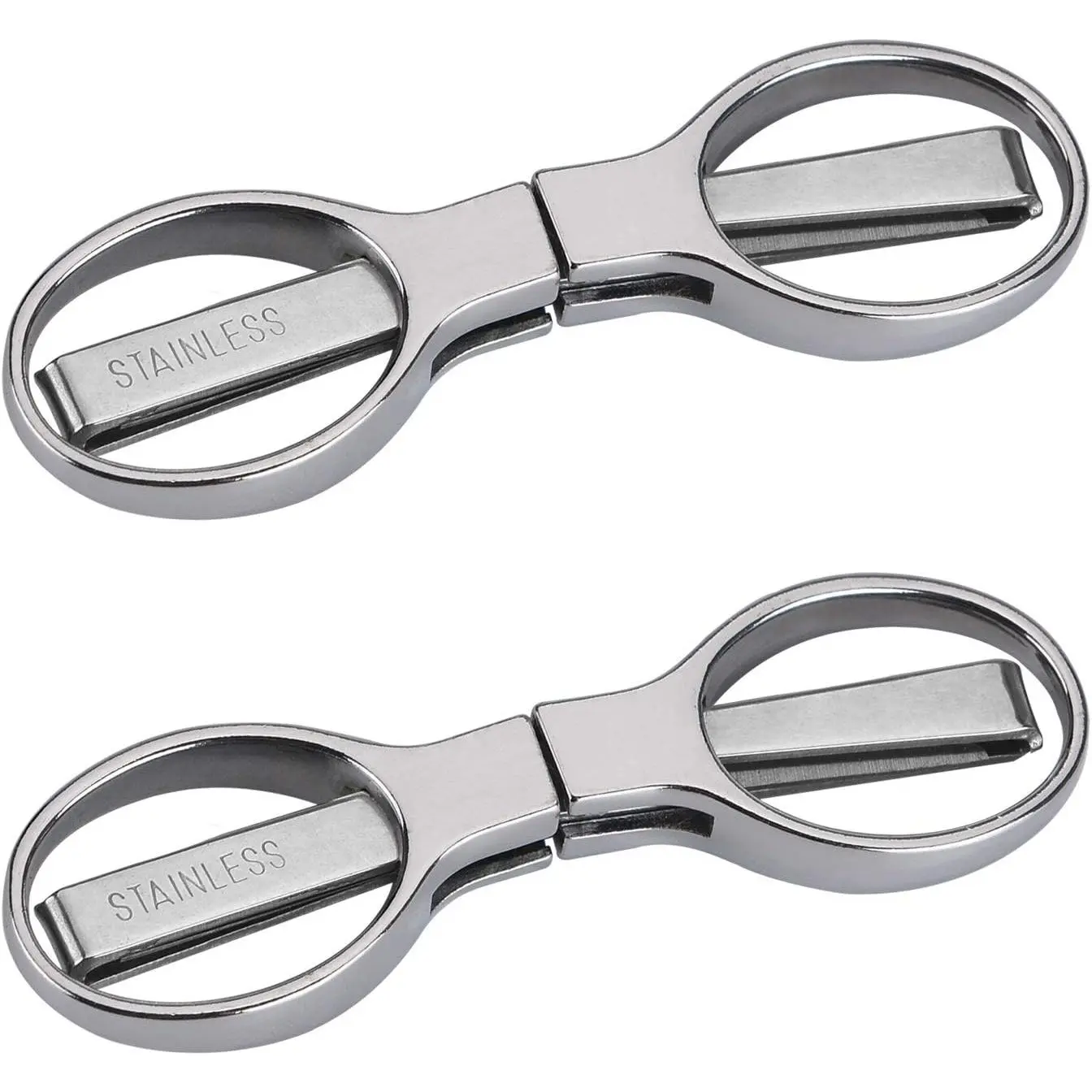 2Pcs Pocket-Size Stainless Steel Folding Telescopic Scissors - Easy-Carry Badge Cutter for Tape, Cardboard, Cloth, Thread, Nurse Accessories, Home & Office Use, Children-Friendly Perfect Gift for Friends and Relatives