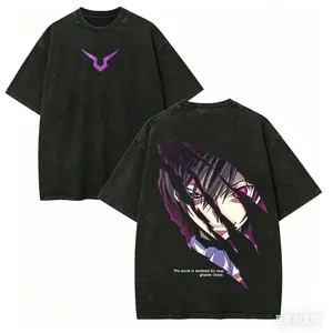 Code Geass Anime Graphic Washed T Shirt Plus Size Unisex Heavyweight Cotton Short Sleeve Crewneck Vintage Streetwear All Season Casual Daily Outfit Personality Fashion Apparel Perfect Holiday Gift for Anime Manga Adult Fans Everyday Wear Clothes