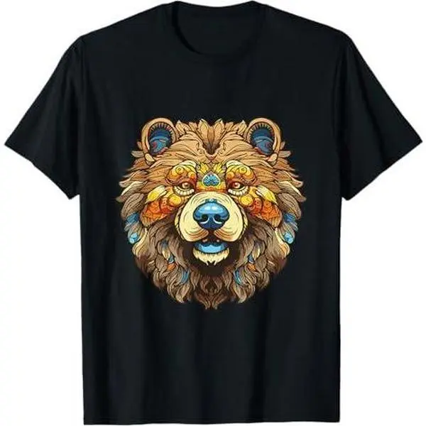 Chow Chow Dog Colorful Portrait | Animal Head T-Shirt