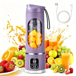 Digital Display Personal Blender, Multimode Electric Juicer, Efficient 12 Cutting Blades, Adjustable Speed Control, Waterproof Leakproof Cup Body, Rechargeable Mini Mixer, Practical Household and Outdoor Drink Making Tool