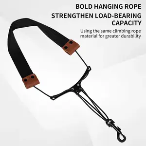 Slade Imported Ultra-Fine Fiber Mesh Neck Strap for Saxophone, Cowhide Leather Design, Durable Musical Instrument Accessory
