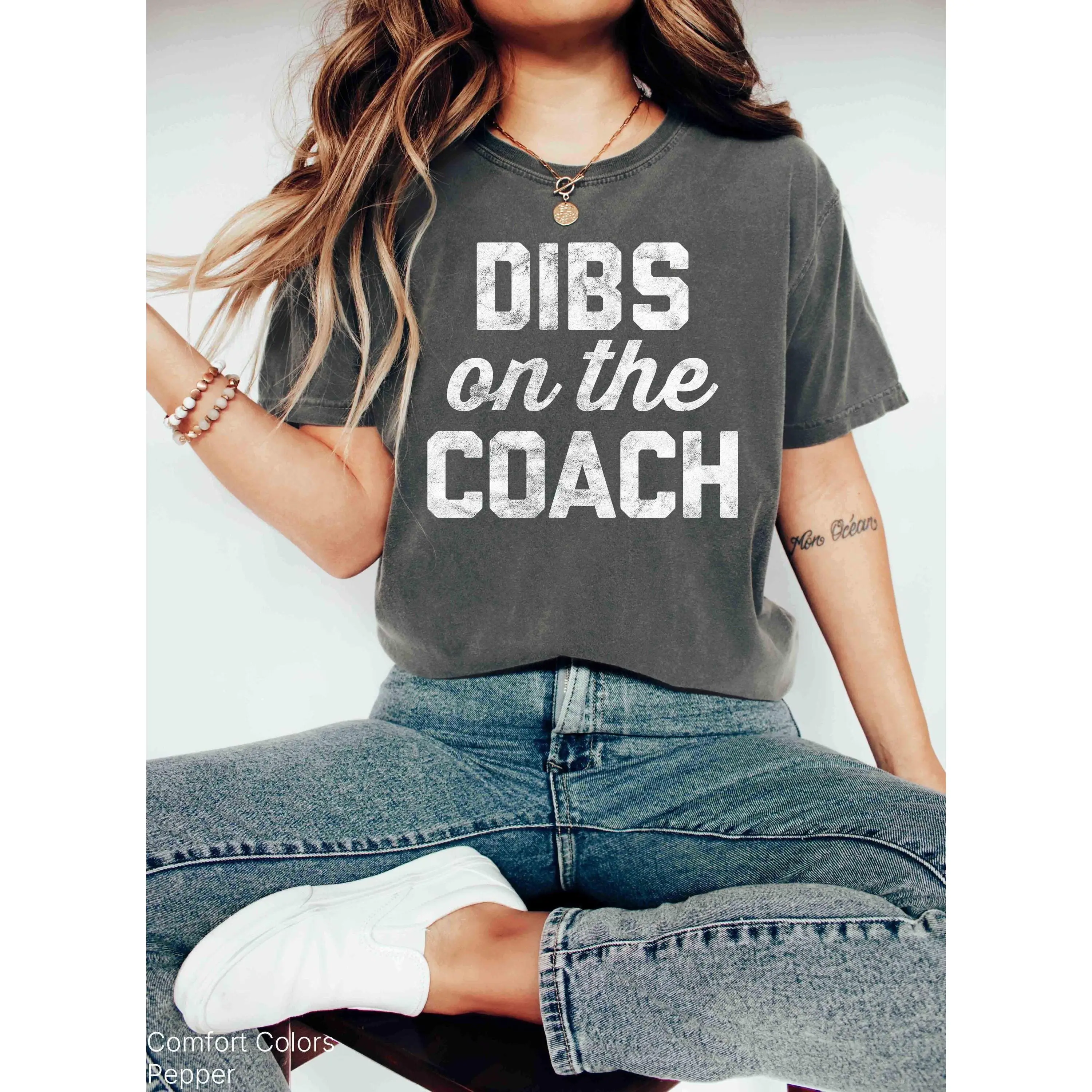 Comfort Colors Tee Dibs on the Coach Shirt Funny Sports Tee Football Shirt Basketball Tee Soccer Shirt Football lover Gift Cheer Coach Gift