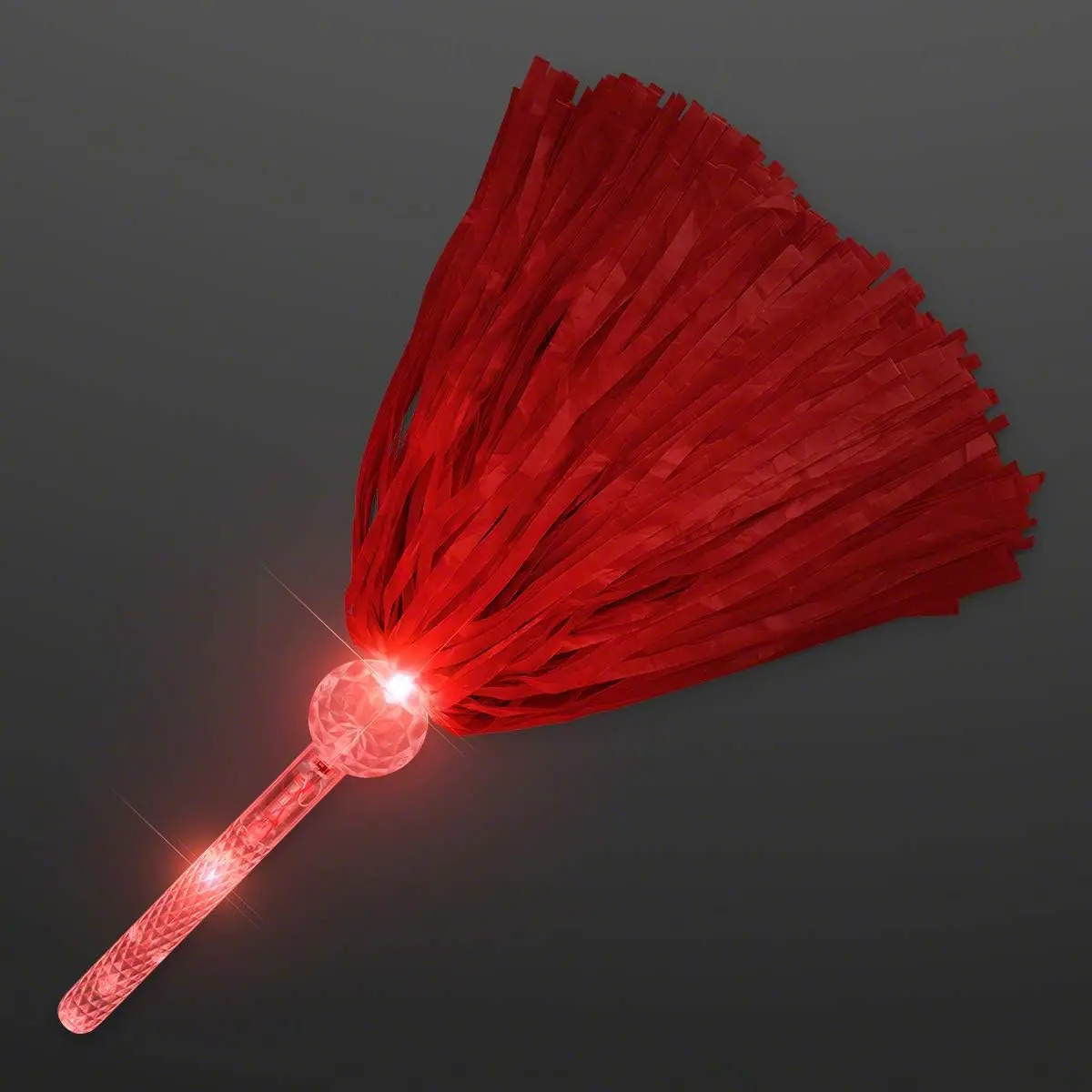 Red LED Light Up Pom Poms (2 Pack)
