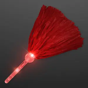 Red LED Light Up Pom Poms (2 Pack)