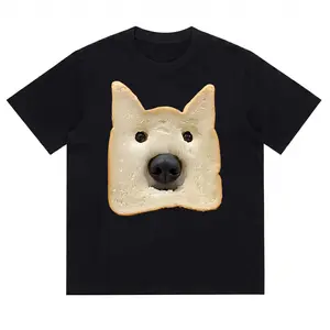180g Pure Cotton T Shirt Men's Sport Casual Men's T-Shirt Dog Bread Face Design Summer And Spring Gift For Dog Lovers And Food Enthusiasts