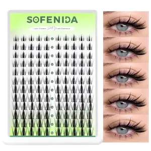 Fairy Lash Clusters Manga Lash Clusters Anime Cluster Eyelash Extensions CC Curvature Manga Eyelash Clusters Wet-Look Spiky Cluster Lashes 8-16mm Volume Natural Lashes Cluster with Invisible Lash Band