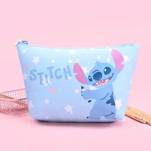 Disney Stitch Aesthetic Makeup Bag  Trendy Travel Cosmetic Organizer | Cute Waterproof Toiletry Pouch for Women, Teens, Girls | Perfect Gift for Birthday, Holiday Durable Lightweight  springtok Portable,cozyvibes