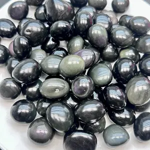 Natural Rainbow Obsidian Polished Tumbled Stones, Meditation Home Decor Ornament