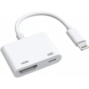 Lightning to HDMI Adapter for iPhone to TV, 1080P Digital AV Adapter Sync Screen with Lightning Charging Port for iPhone