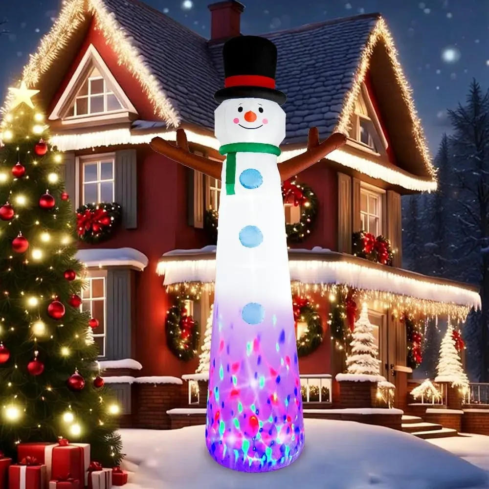 12ft Christmas Snowman Inflatable Outdoor Decoration Yard Decoration Built-in LED Lights for Christmas Holiday Party Indoor, Outdoor, Yard, and Lawn Decorations