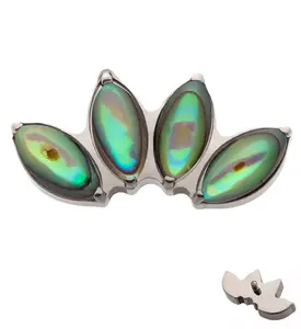 Quartet Abalone Shell Internally Threaded Titanium Top