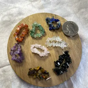 Stretchy Crystal Chip Rings