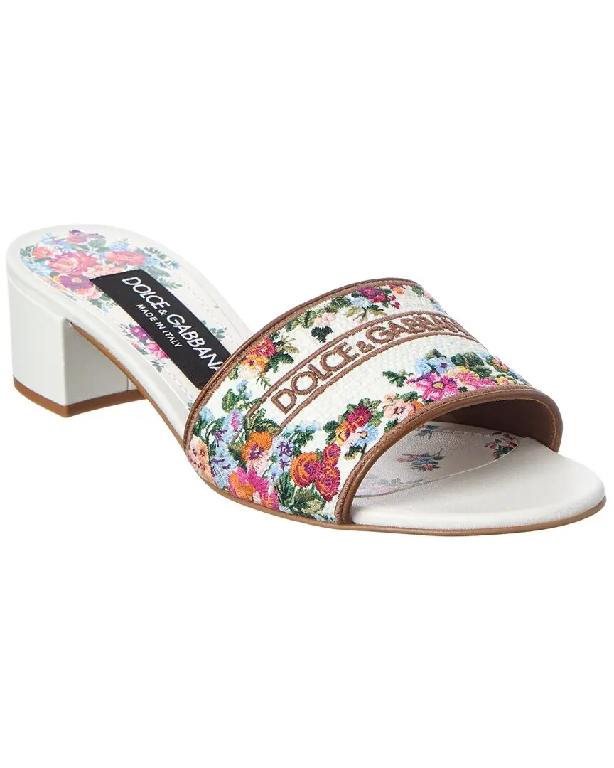 Dolce & Gabbana Embroidery Leather Sandal