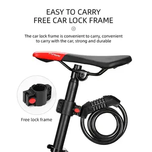 Bicycle Anti-Theft Password Lock, Five-Digit Portable Steel Cable with Stand, Durable Bike Security Accessory