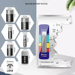 Battery Tester Universal Battery Checker with LCD Display Digital Multi Purpose Small Battery Checker for All Battery C, AA, AAA, D, N, 9V, 6F22, 1.5V Button Cell Batteries